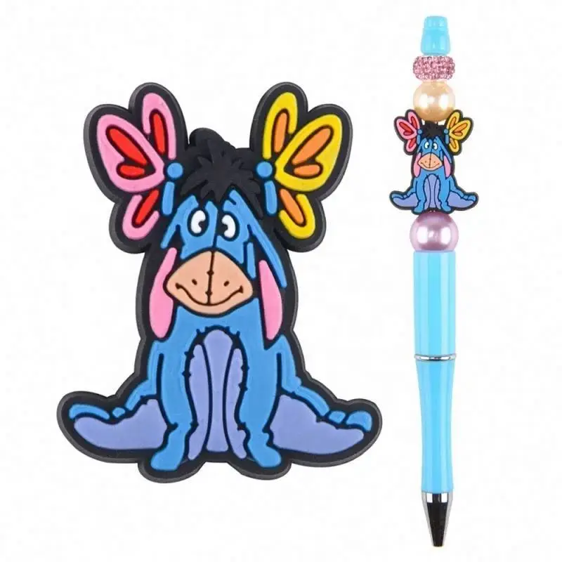 Popular soft funny animal shape high quality custom Silicone focal beads for pen making