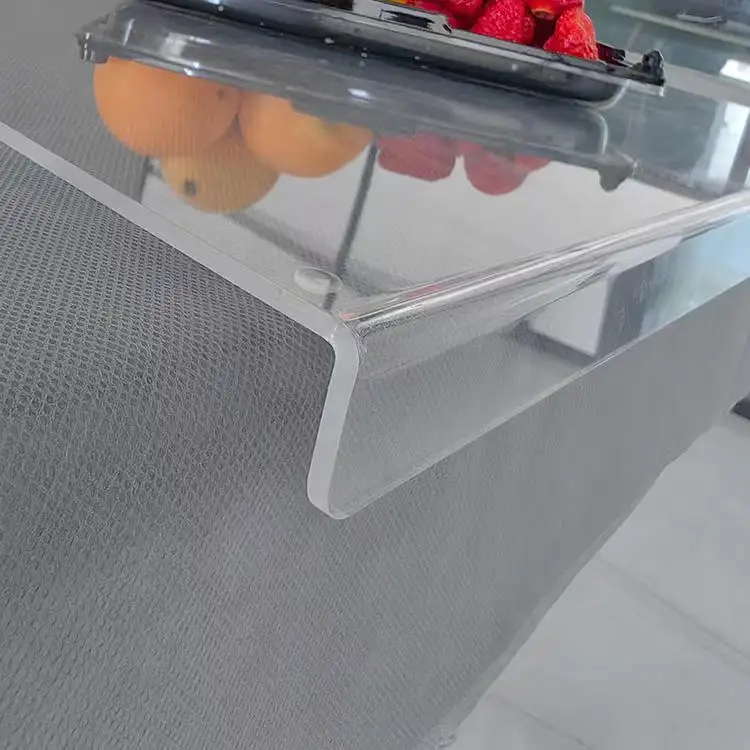 Wholesale Custom Acrylic Chopping Board Transparent Cutting Board for Kitchen with Counter Lip