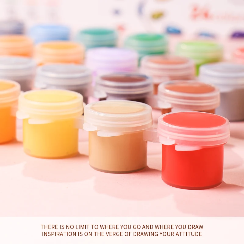 High Quality Paints Acrylic 24/48 Colors Paints Strips With Brush For Kids 5 Ml Acrylic Paint Set With Brush