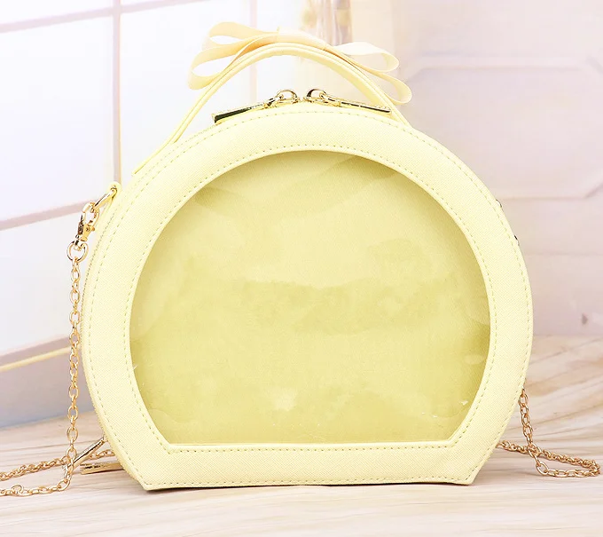 Hot Selling Customized Ita Bag Fashion Shoulder Bag With Clear Window Custom Pin Bag