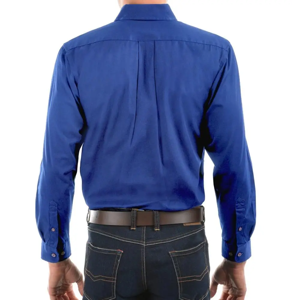 100%Cotton Drill Women Men Dustproof Safety Work Shirts Two Pockets Uniform Work Shirt