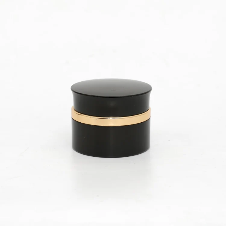 Empty Black Cosmetic Packaging Aluminum Jars With Inside PP Jar For Nail Gel