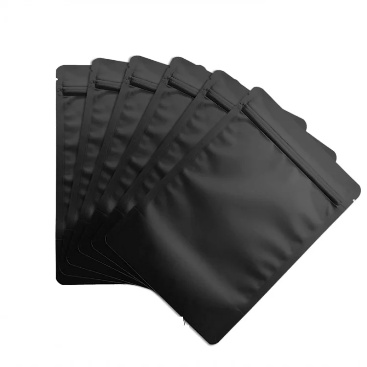 Resealable Matte Black Mylar Stand Up Bags Smell Proof Aluminum Foil Zip Lock Bag Pouch Doypack For Food Packaging