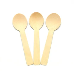 Biodegradable Disposable 95mm Birch Wooden Cutlery Eco Friendly Heart Wooden Spoon