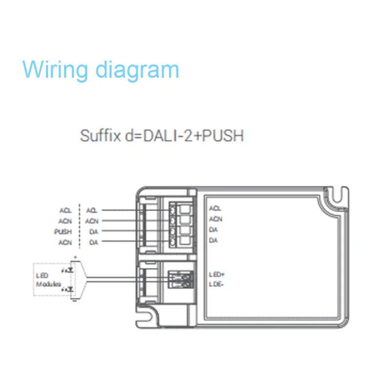 BOKE 30.4W 6-42VDC 0.25-0.80A DALI2+PUSH (switch DIM)dimming Constant Current Dimmable driver