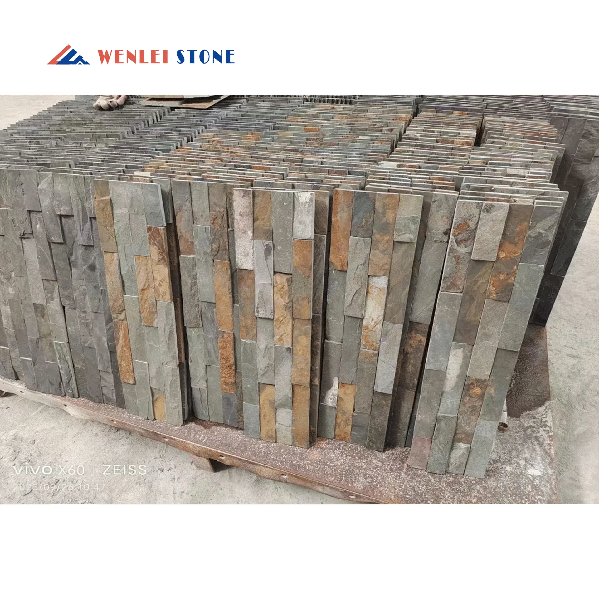 Wholesale Stacked Stone Veneer Natural Slate Z-Shaped Cladding For Fireplace Outdoor