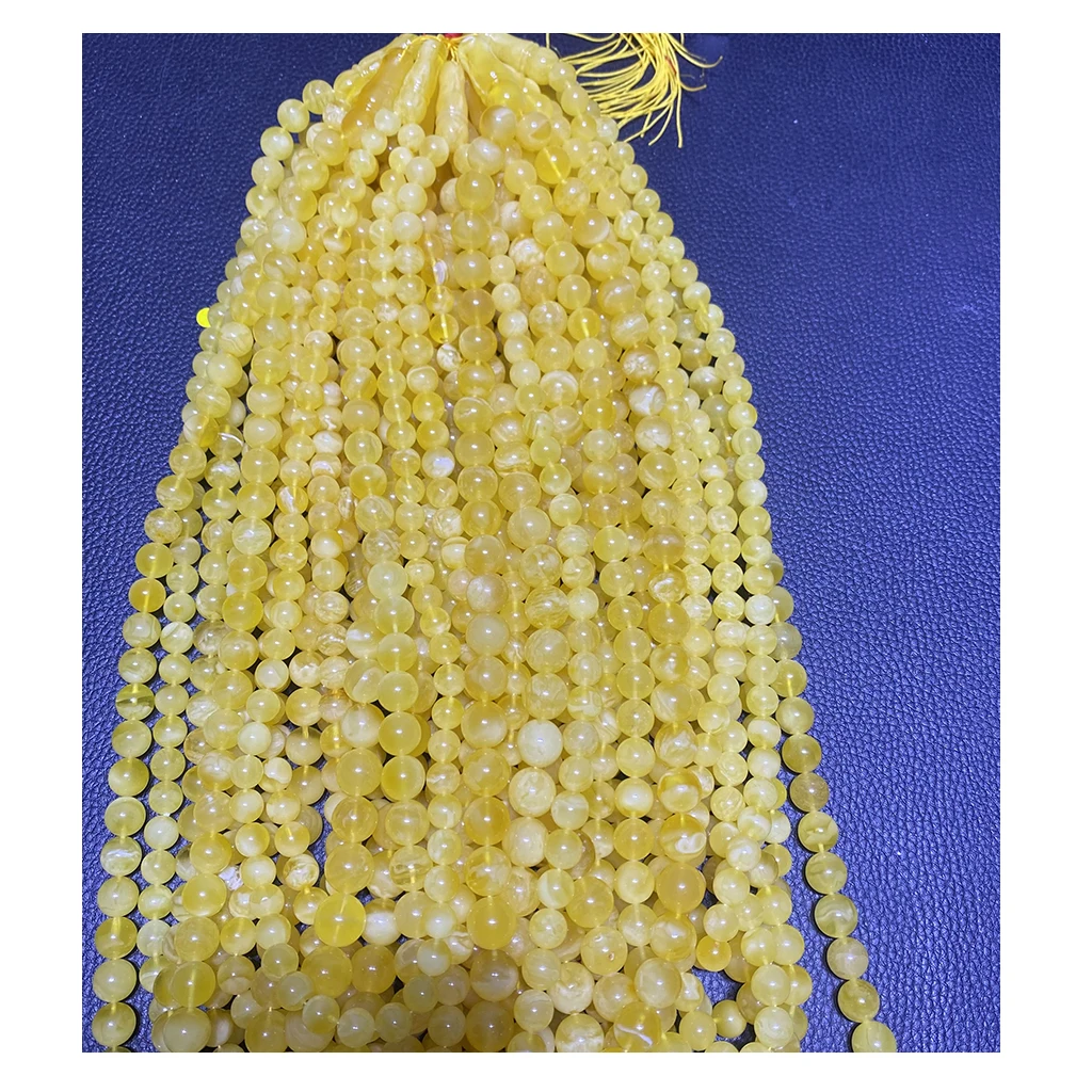 Amber Jewelry Made of Natural Russian Amber Stone Complete rosary beads with imams10-14mm yellow perfect clean beads Cheap price