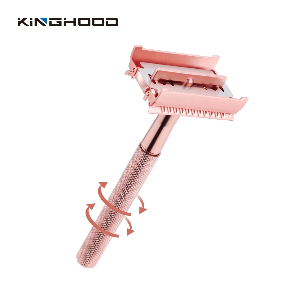 Reusable Ecofriendly Twist to open shaving Razor Classic Shaving Butterfly Safety Razor for Men