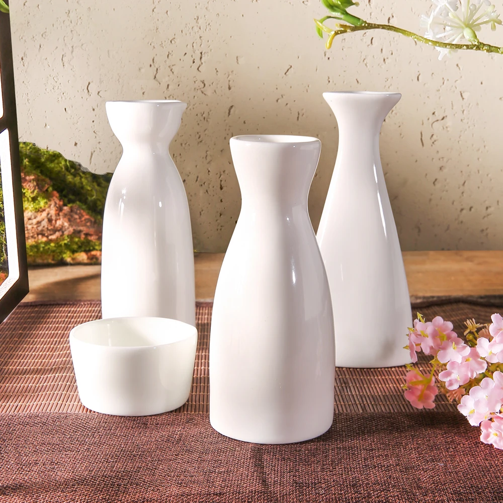 WEIYE Japanese Highly White Ceramic Cup Sake Set Porcelain Cuisine Sake Bottle Pot