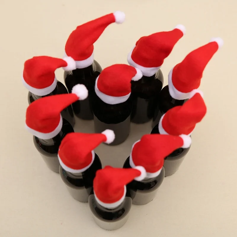 Christmas Cute Santa Hat Mini Christmas Hat Bottle Decoration Wine Bottle Hat