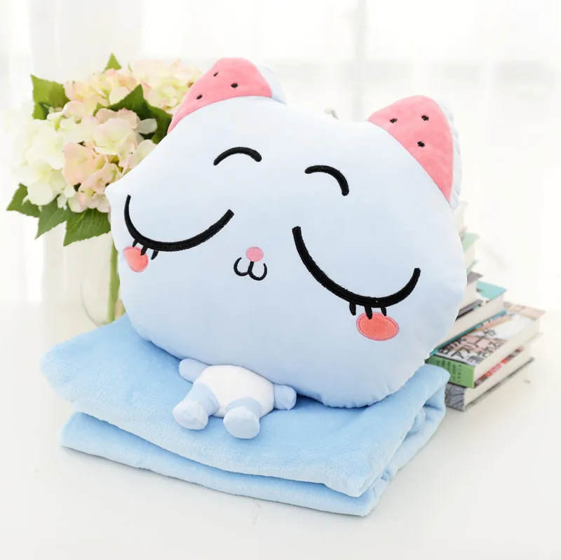Cute Soft  3 In 1 Anime Pillow Toy Stuffed Adult And Kids Animal Pillow Blanket