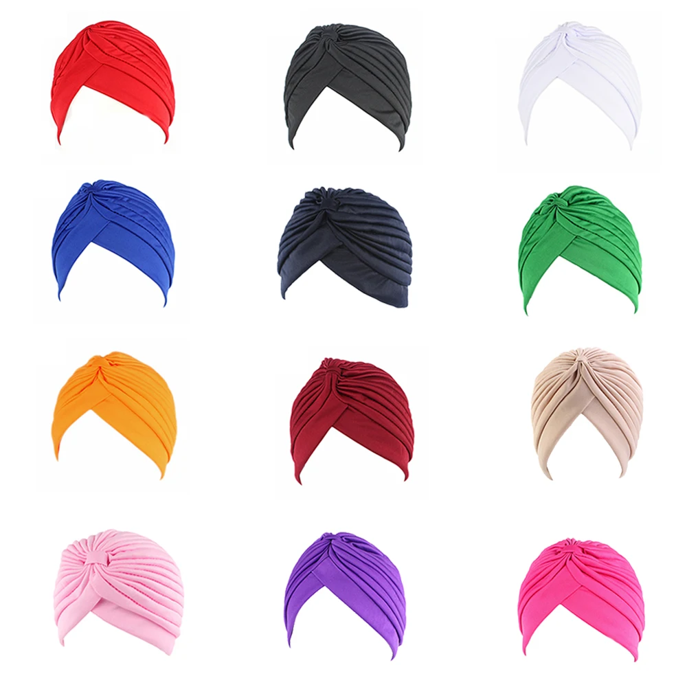 27 colors wholesale head wraps turbans hijab turban hats for women muslim bonnet head wrap turbans sleep caps