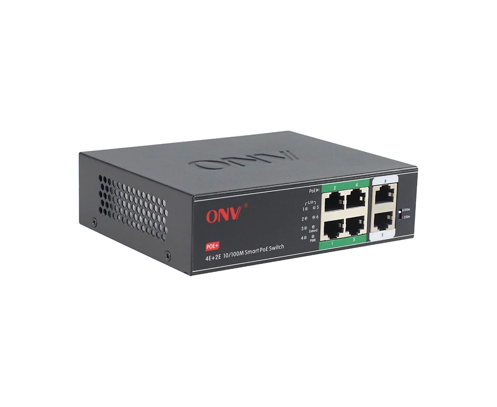 Factory OEM ODM 250m long distance 6-port 10/100M PoE Switch H1064PL for ip camera