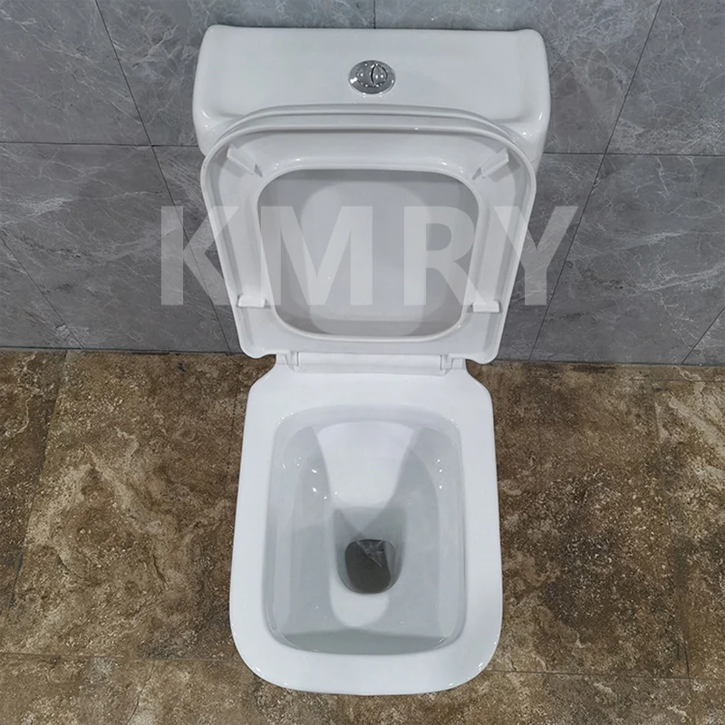 2023 New Style Ceramic Bathroom Two Piece Side Flush Rimless Toilets Ceramic Two Piece Toilet Equipment