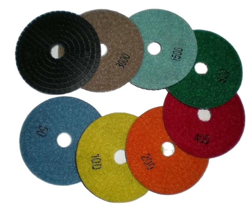 Hot sale 4in 100mm dry flexible resin bond diamond polishing disk stone concrete marble polishing pad