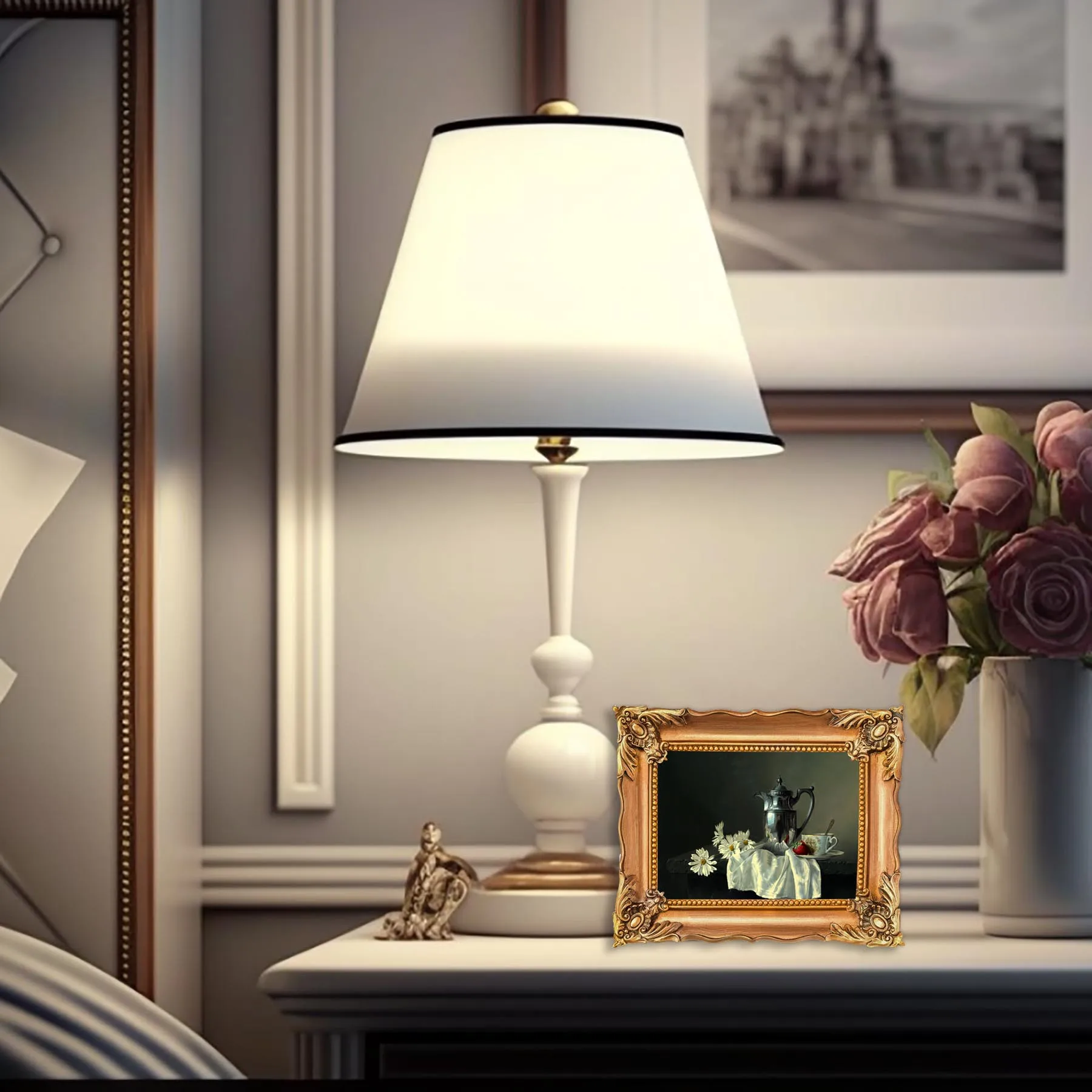 5x7 Quality Home Office  Decoration Tabletop Luxury European Vintage Wall Display Gold Baroque Resin Frame