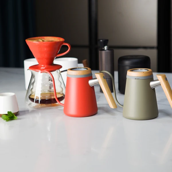 Термометр от производителя, кофейный капельный чайник с гусиной шеей, кувшин с длинным носиком, чайник, кофейник, чайник из нержавеющей стали