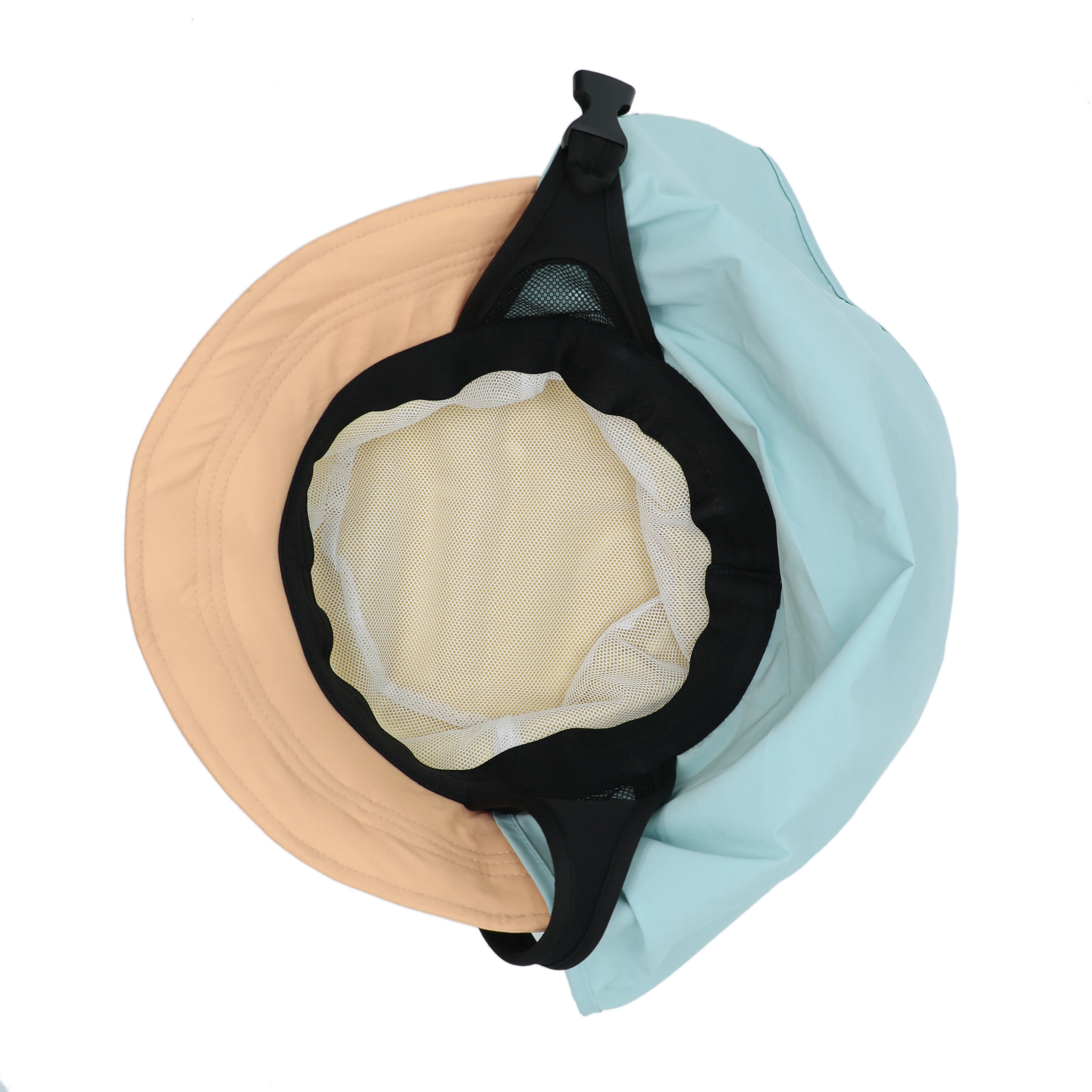 Custom Waterproof UPF50+ Sun Protect Surf Bucket Hat With Neck Flap Safety Chin Strap Quickly Dry Beach Hat