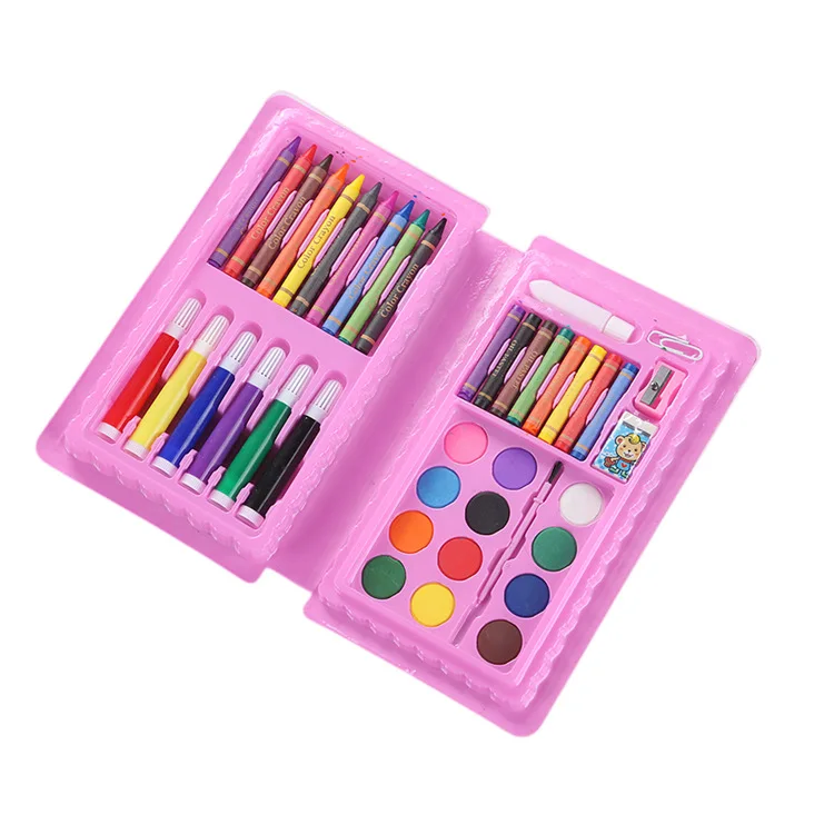 Children Art Coloring Painting Set Plastic Box 42pcs Art Professional Painting Set weibo kids art set kawaii