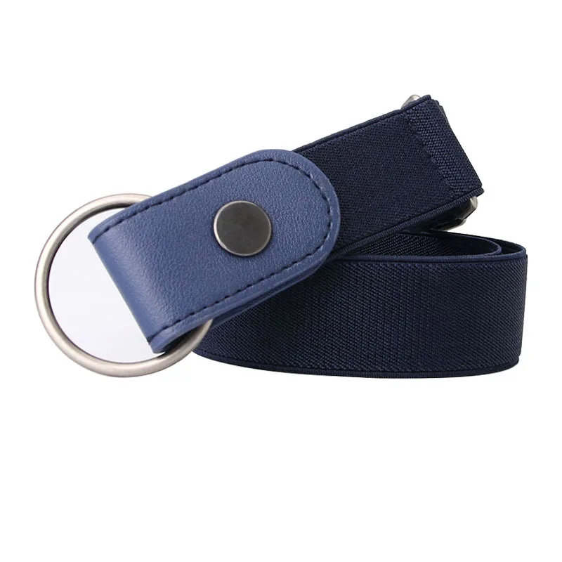 Elastic Band Belt Connection with Metal Buckles for Ladies 6 5cm Width Black Red Blue Dark Pin Color Navy Material