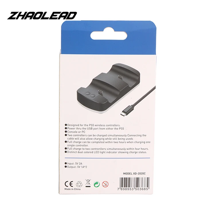 ZHAOLEAD Wholesale 3 In 1 With Usb Data Cable Power Bank Fast Charger Gamepad Charging Sockets Ps5 Battery Controller Sockets