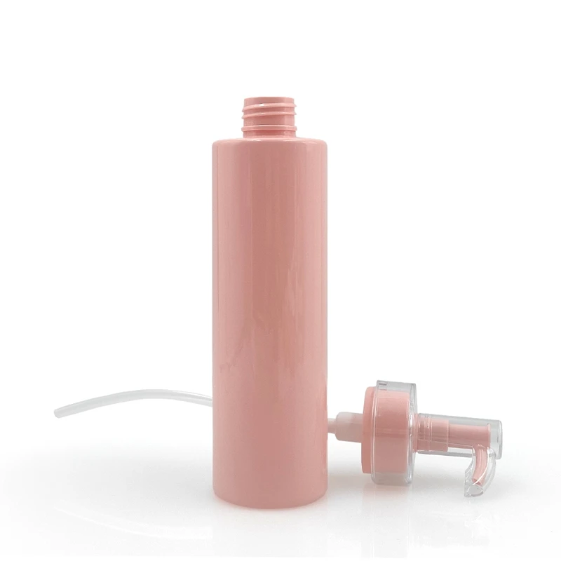 Factory Custom Logo Printed Pump Matte Hotel Conditioner Shampoo Face Wash Body Cream Luxury Pink Plastic Cosmetic Bottle