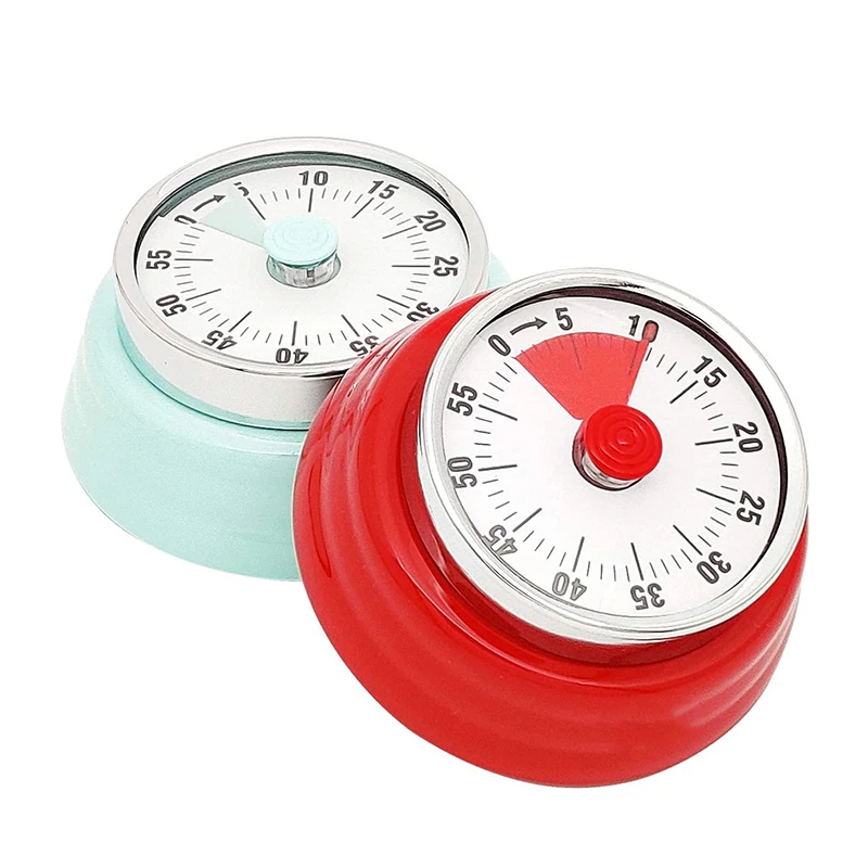 Визуальный механический таймер из нержавеющей стали вращение на 60 минут обратный отсчет времени кухонный