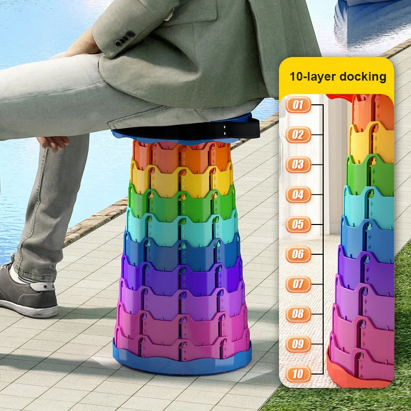 Upgraded Portable Telescopic Stool With Load Adult Adjustable Plastic Stool