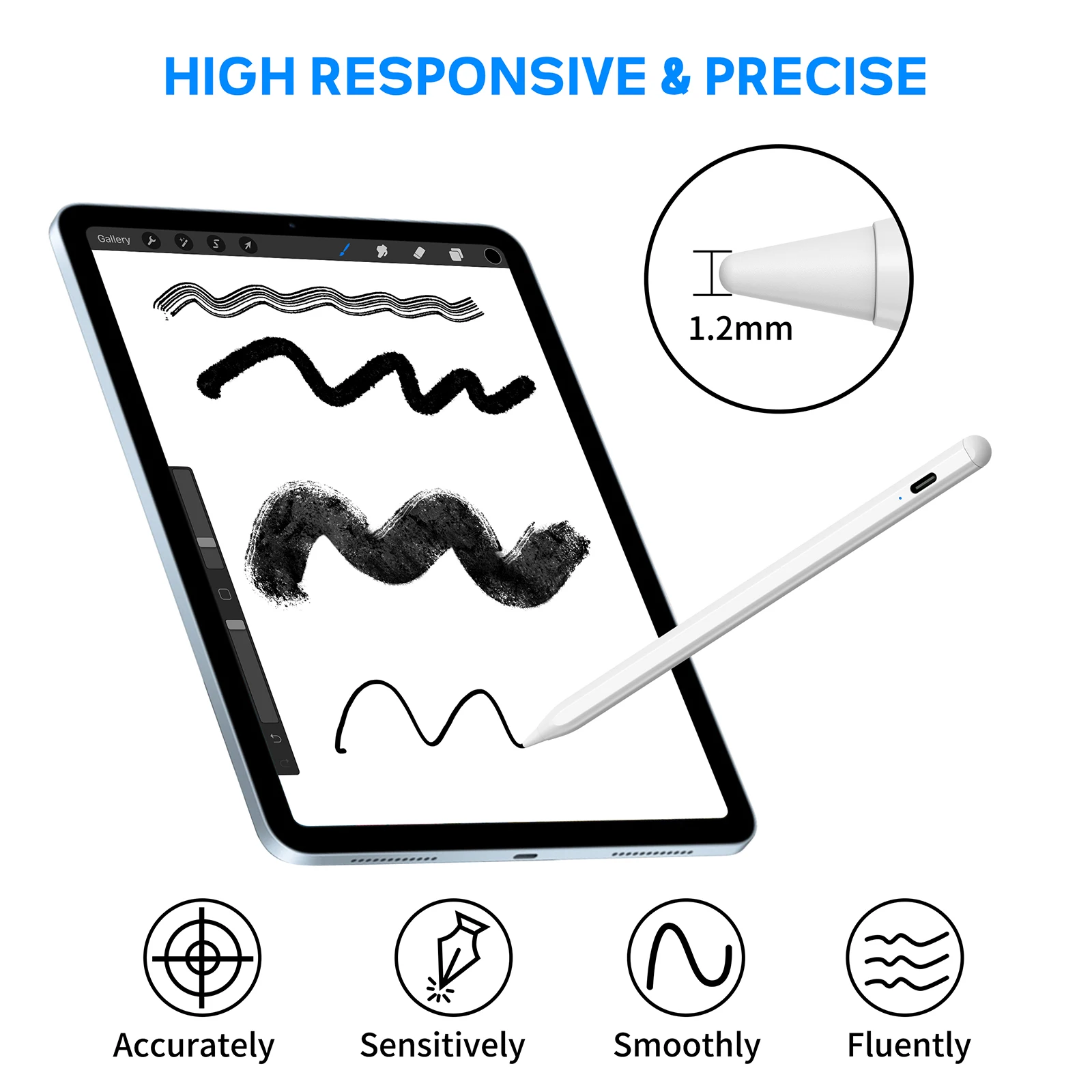 Kd503 Universal Stylus Touch Switch Pencil For Ipad Surface Tablet Pen For Android Huawei Samsung Xiaomi Pad 5 Stylus