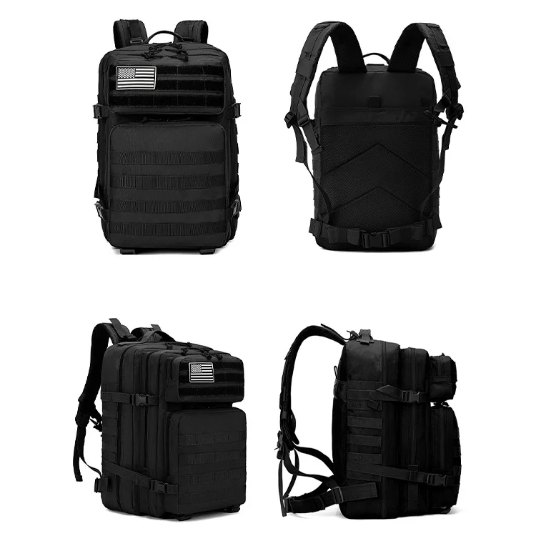 Custom multicolor camouflage outdoor mountain range 45L 900D polyester Oxford HOOk & LOOP medic tactical backpack