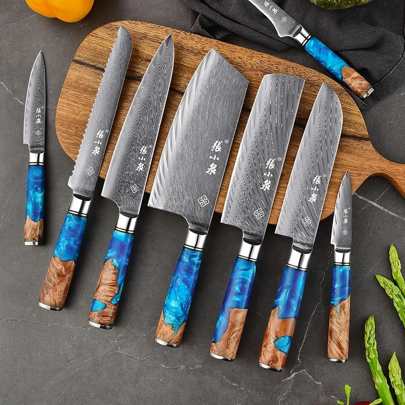 Zhang Xiaoquan damascus cleaver knife sharp chopping slicing meat cleaver knife