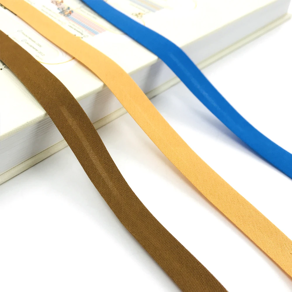 High density twill tape iron on 6mm cotton polyester double fold bias binding tape for sewing