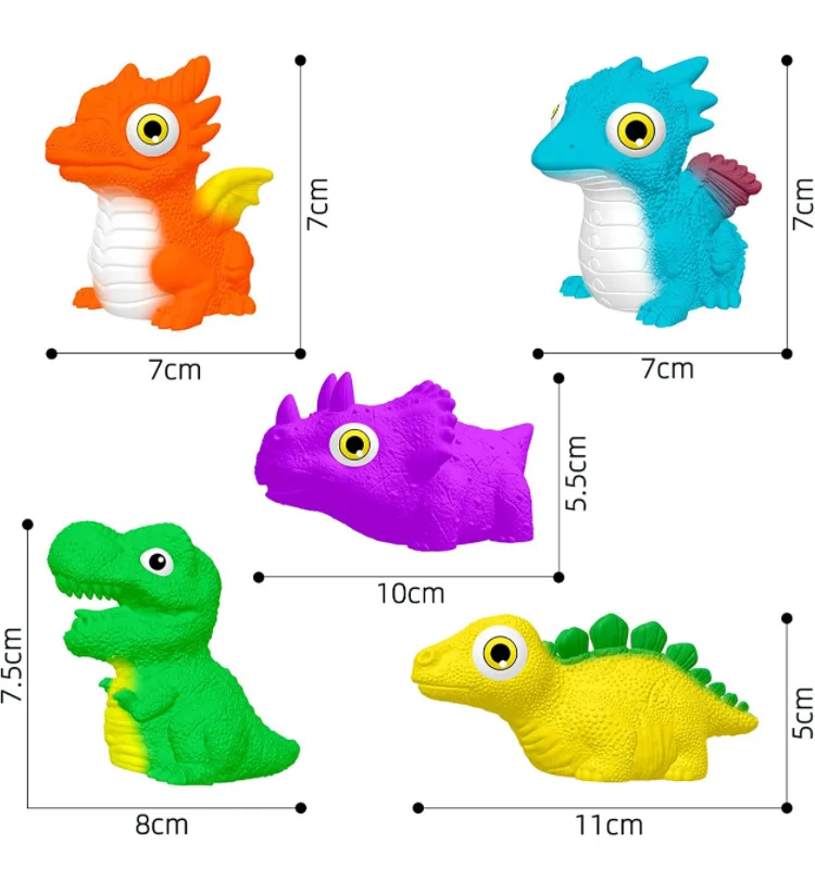 Light Up Bath Toys, Toddler Flashing Colourful LED Bathtub Dinosaur Toy, Baby Bathtime Floating Rubber Shower Toy for Infant Ba