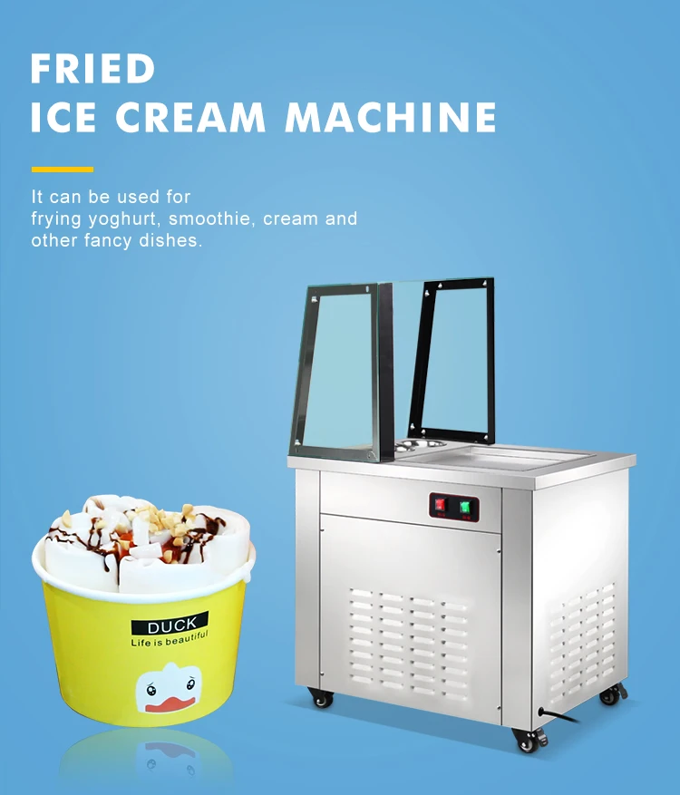 Машина для приготовления мороженого машина из нержавеющей стали жареного йогурта коммерческого напитков в рулонах
