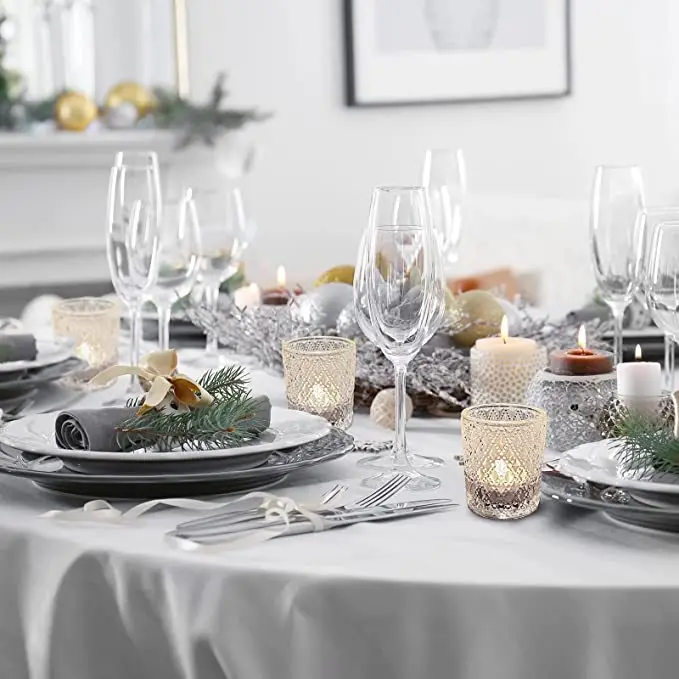 Home Decor Weddings Spa Holidays Party DIY Clear Votive Candles Filled Unscented Soy Wax Glass Candle Holder
