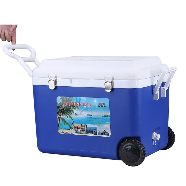 8L 20L 50L Set Plastic Outdoor Camping  Ice Cooler Box With Wheels