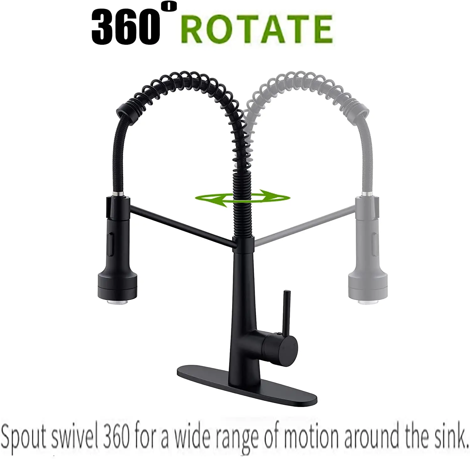 Color Coated Changing Led Spring Tube Kitchen Faucets Mixer Faucet Modern Contemporary Ceramic Kitchen Water Smart Kitchen