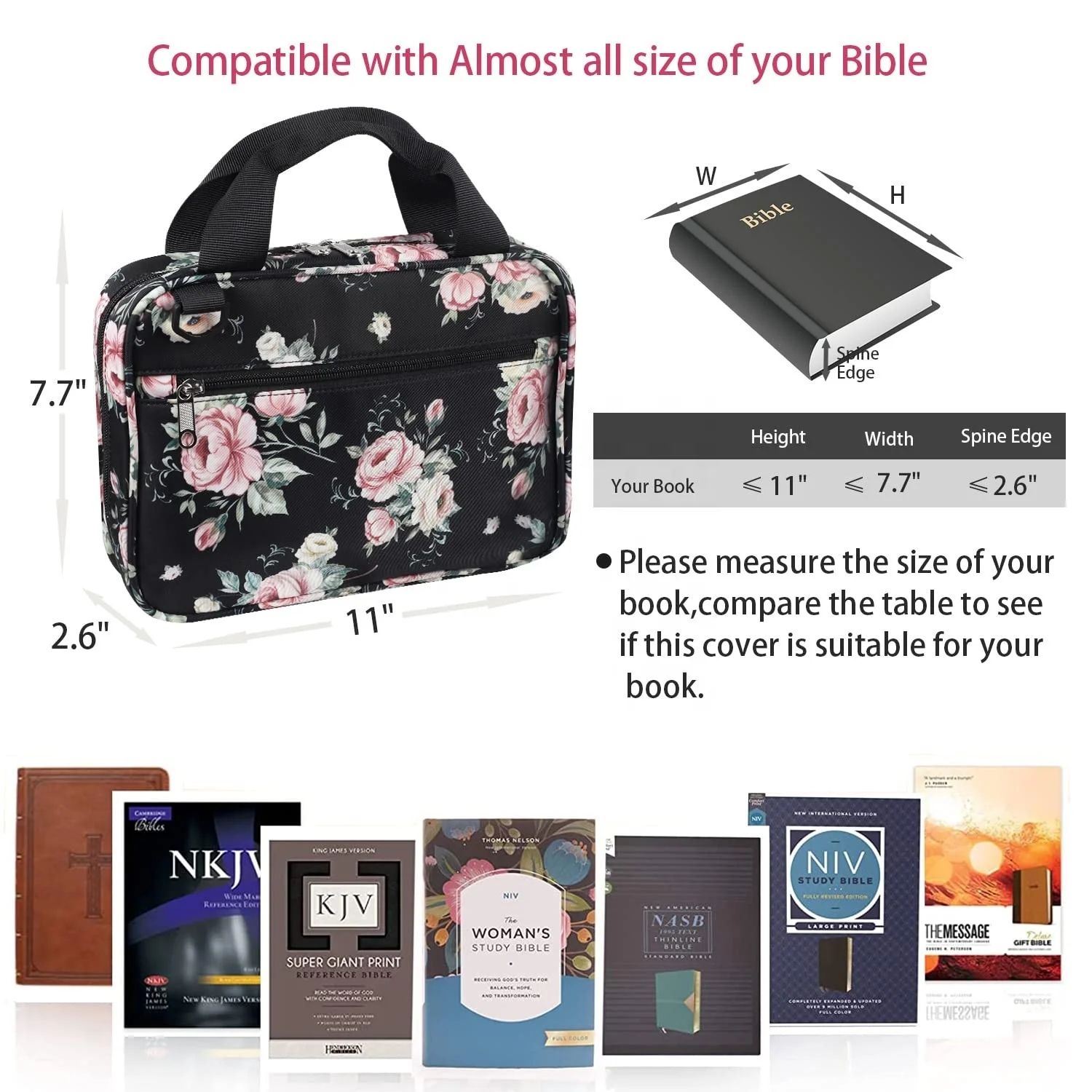 OEM ODM Multifunctional Large Bible Cover Easy Carrying Book Case Church Bag with handle for Christian gift
