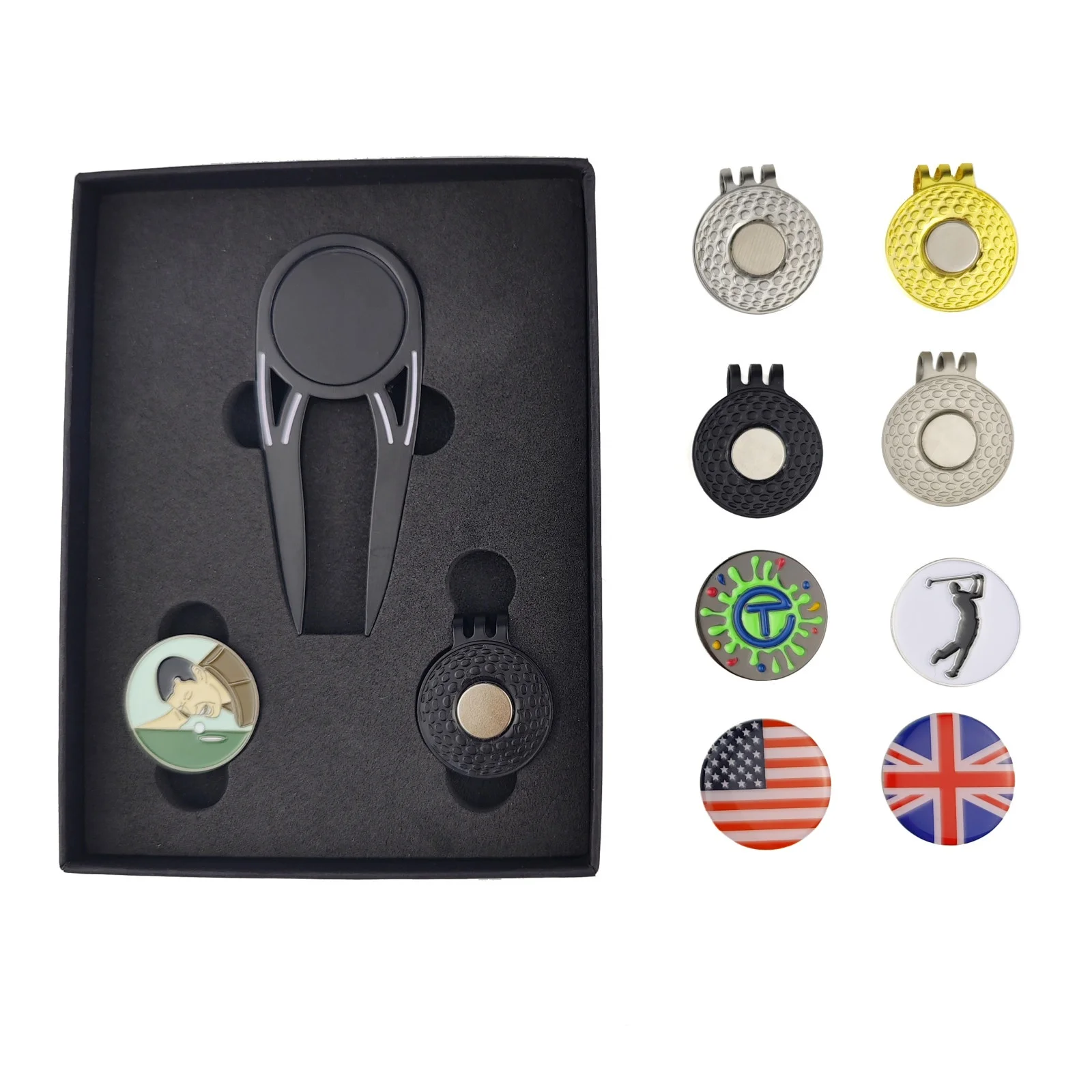 Custom Golf Divot Tool Hat Clip Poker Chip With Magnet Ball Marker Golf Ball Marker Custom Logo Blank Magnetic Golf Ball Marker