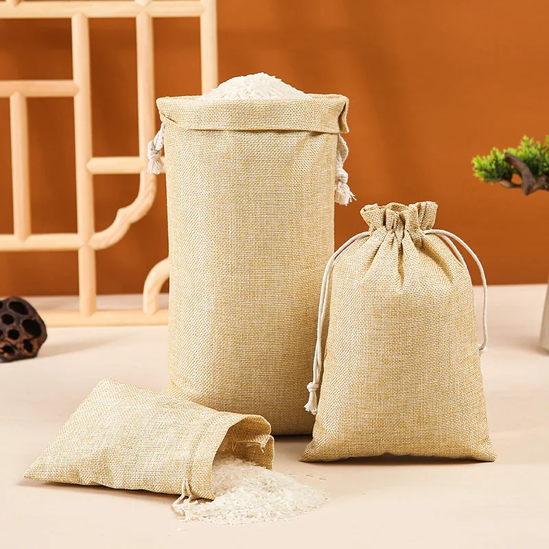 Wholesale Cheap Reusable Custom Logo Printed mini jute linen bag