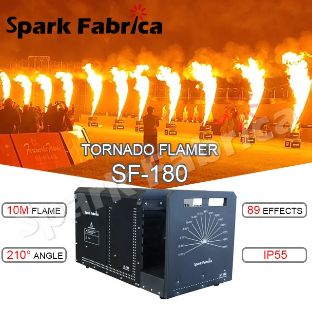 210 Degrees Shoot Angle Stage Flame Thrower Machines with Twin Value& Pump Wave Flamer