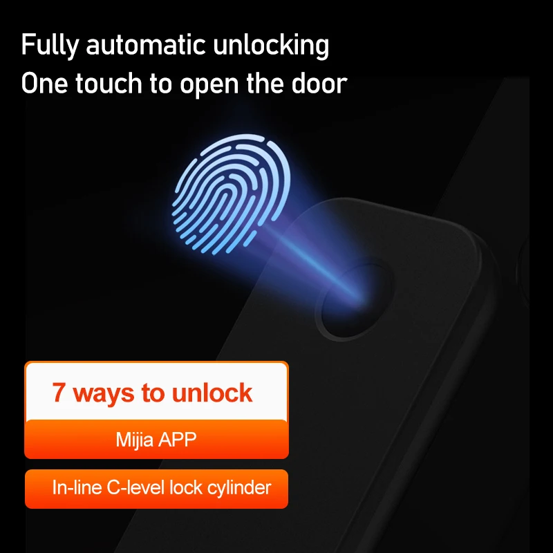 Xiaomi Automatic Smart Door Lock pro with camera Detect Alarm Work with HomeKit Password NFC Unlock Biometric Fingerprint Lock