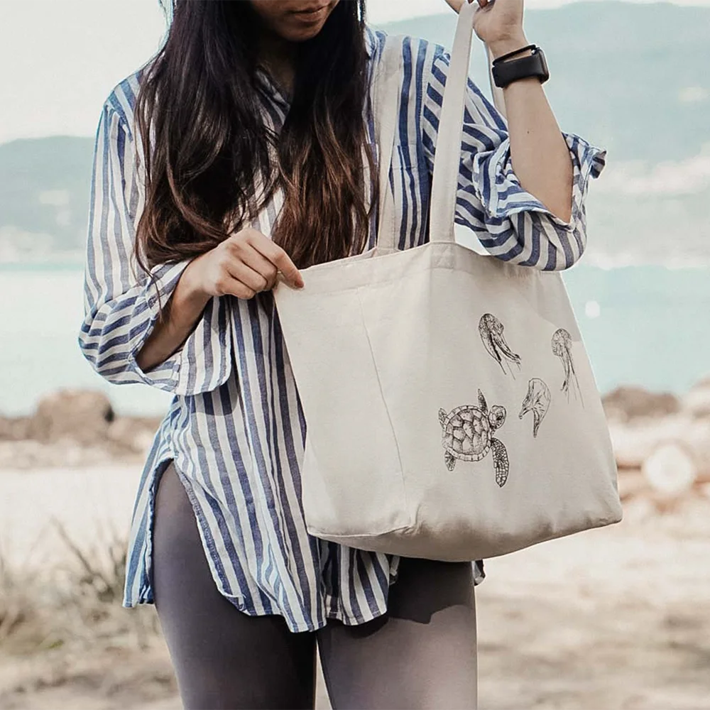 Daily Outdoor Large Capacity Big Canvas Shopping Bag  Cheap Durable Beach Custom Logo Cotton Canvas Shopping Bag For Women