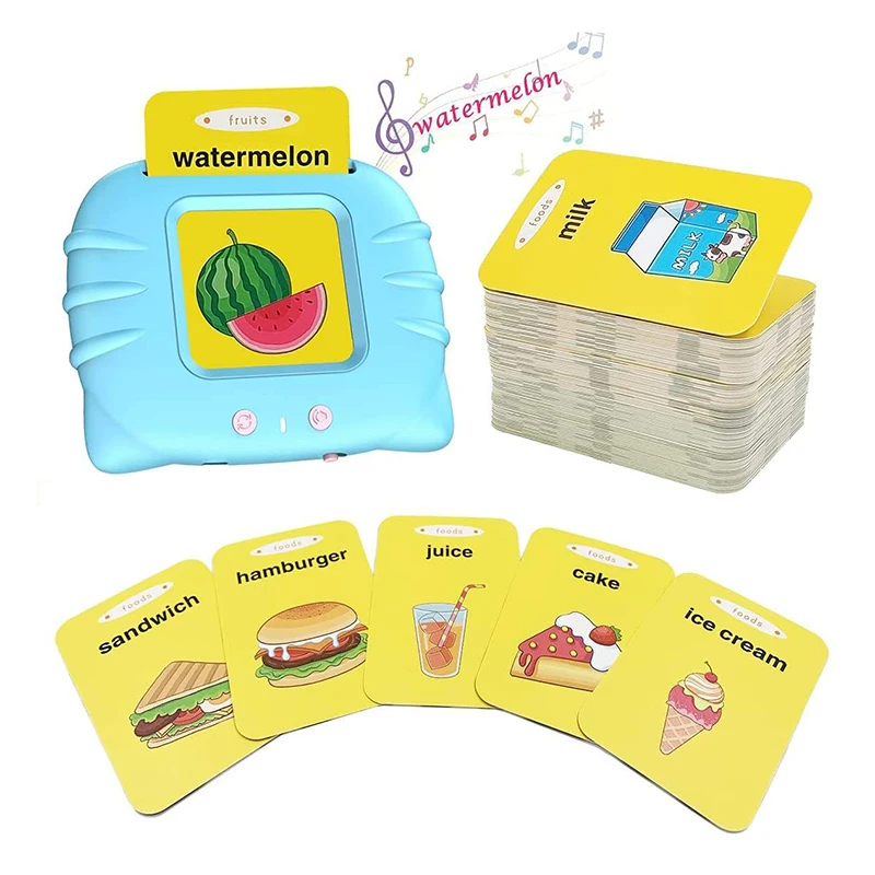 2023 Hot Sale Double Sided 224pcs Words Card Reading Preschool Learning Toys Flash Cards 112pcs Cards Learning Machine