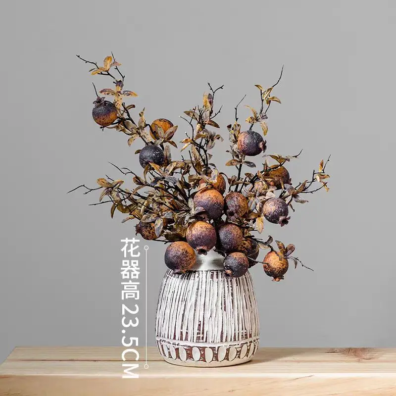 Decorative flowers wreaths and plants 35.43' artificial 7 heads pomegranate fruit decor for autumn winter decoration