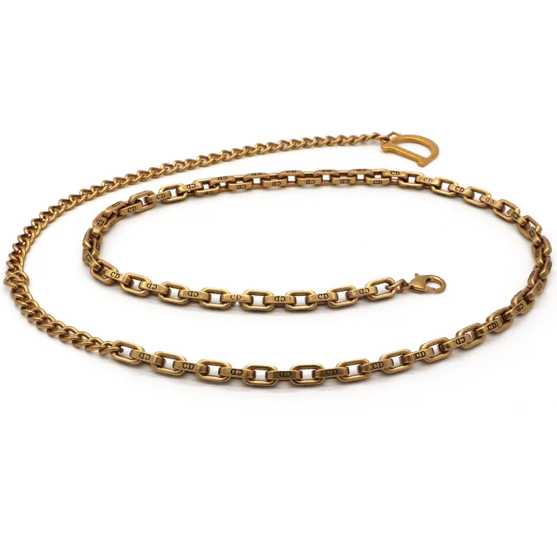 Цепочка с буквой D, тонкая цепочка на талию без пузырей, не ржавеет, не окисляется, модный ретро пояс на талию, пояс для женщин