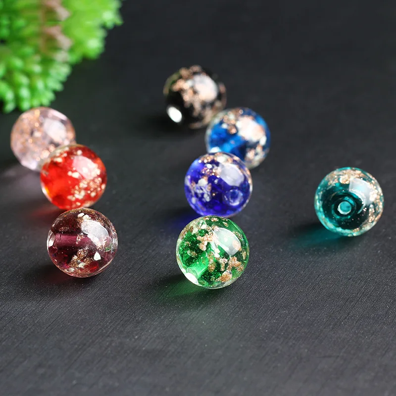 Colorful Luminous Glowing Glass Beads Round Firefly Beads Loose Beads for Jewelry Supplies DIY Jewelry Making