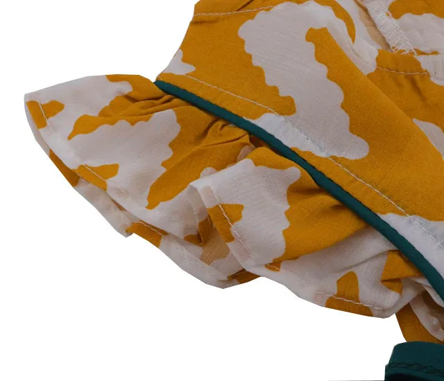 
children clothes girls dresses casual clothing Wavy stripes baby girl dress with high waist flower dress 