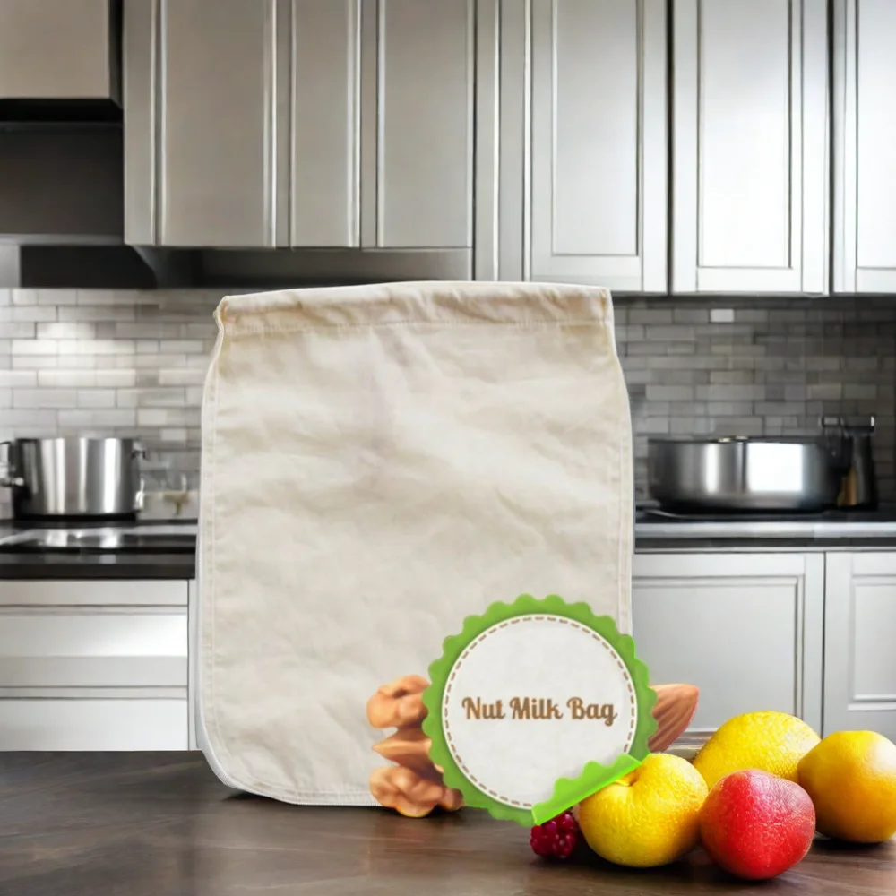 13x13 Inch 200 Micron Food Grade High Quality Nylon Filter Bag Multifunction Organic Cotton for Nut Milk bag