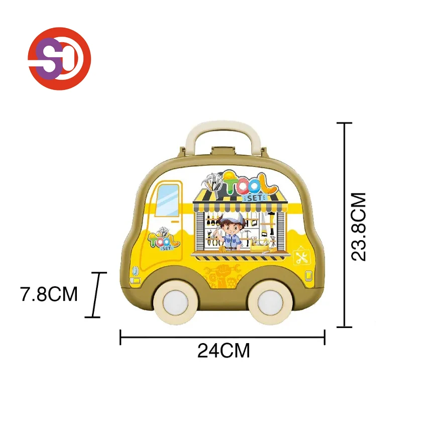 2023 Suitcase 2 in 1 Plastic Tool Kit Toy Construction Tool Box Toy Set For Kids